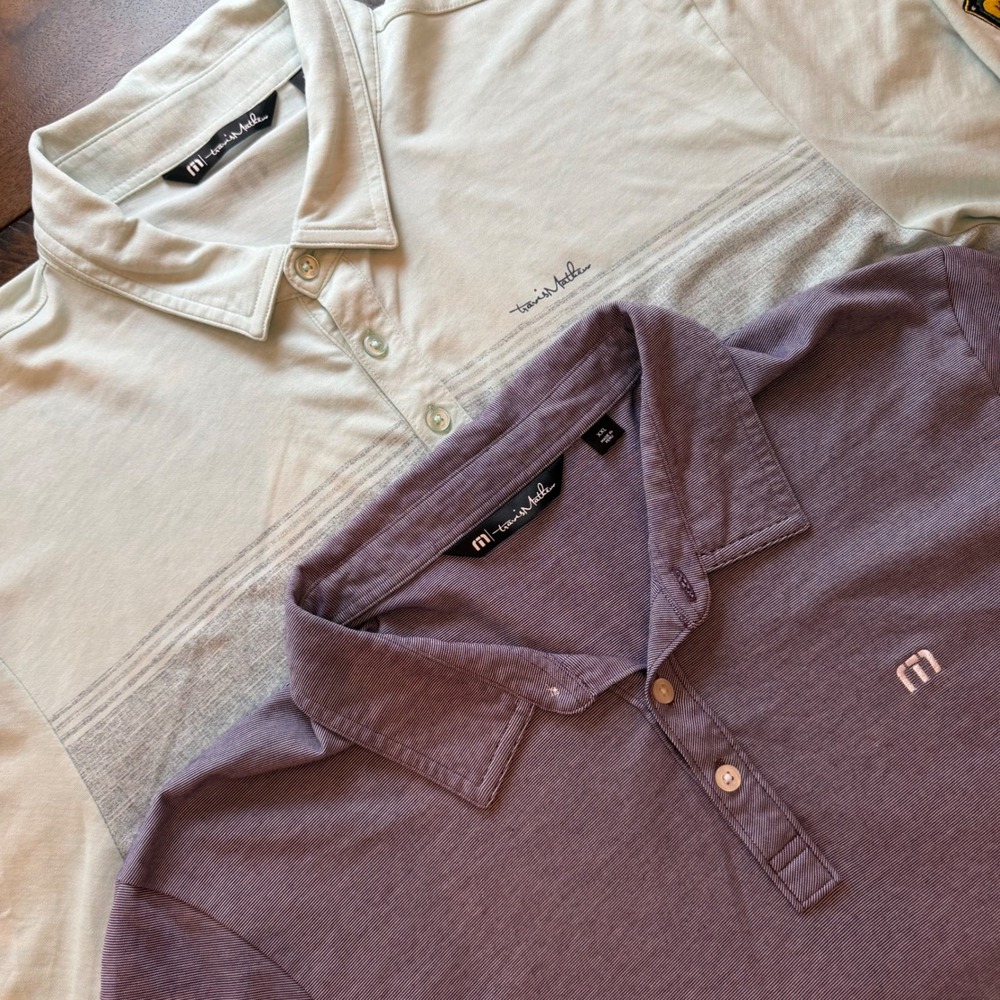 TravisMathew Mens XXL Polo Bundle Golf Shirts Bears Best Las Vegas‎ Kiva Dunes